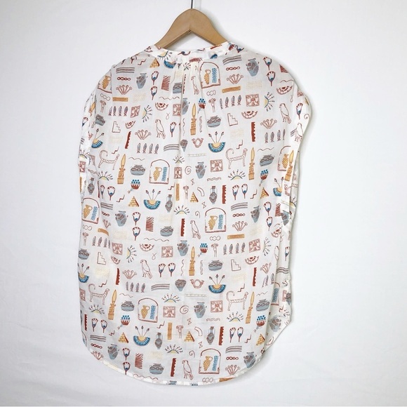 Anthropologie Daniel Kroll hieroglyphic, graphic, print button up shirt - Picture 3 of 12